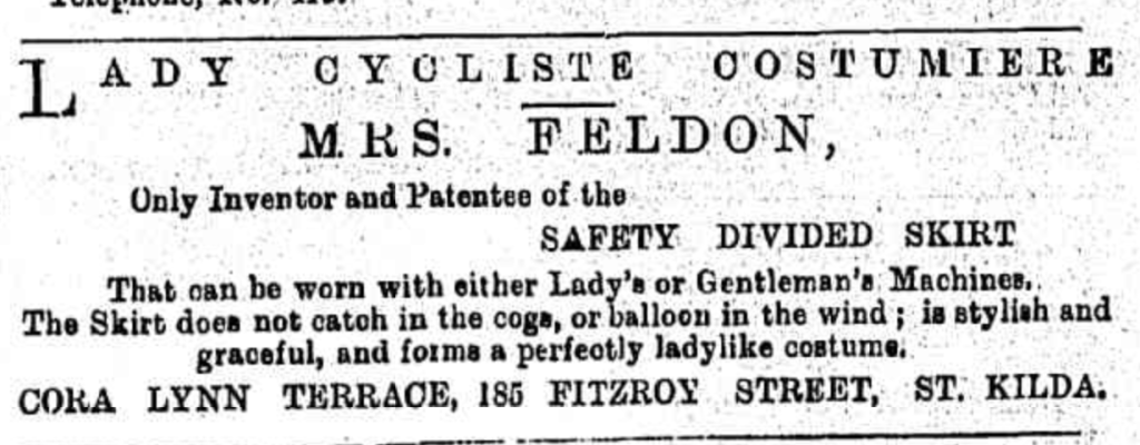Mrs Feldon's advertisement in the Jewish Herald 1897
